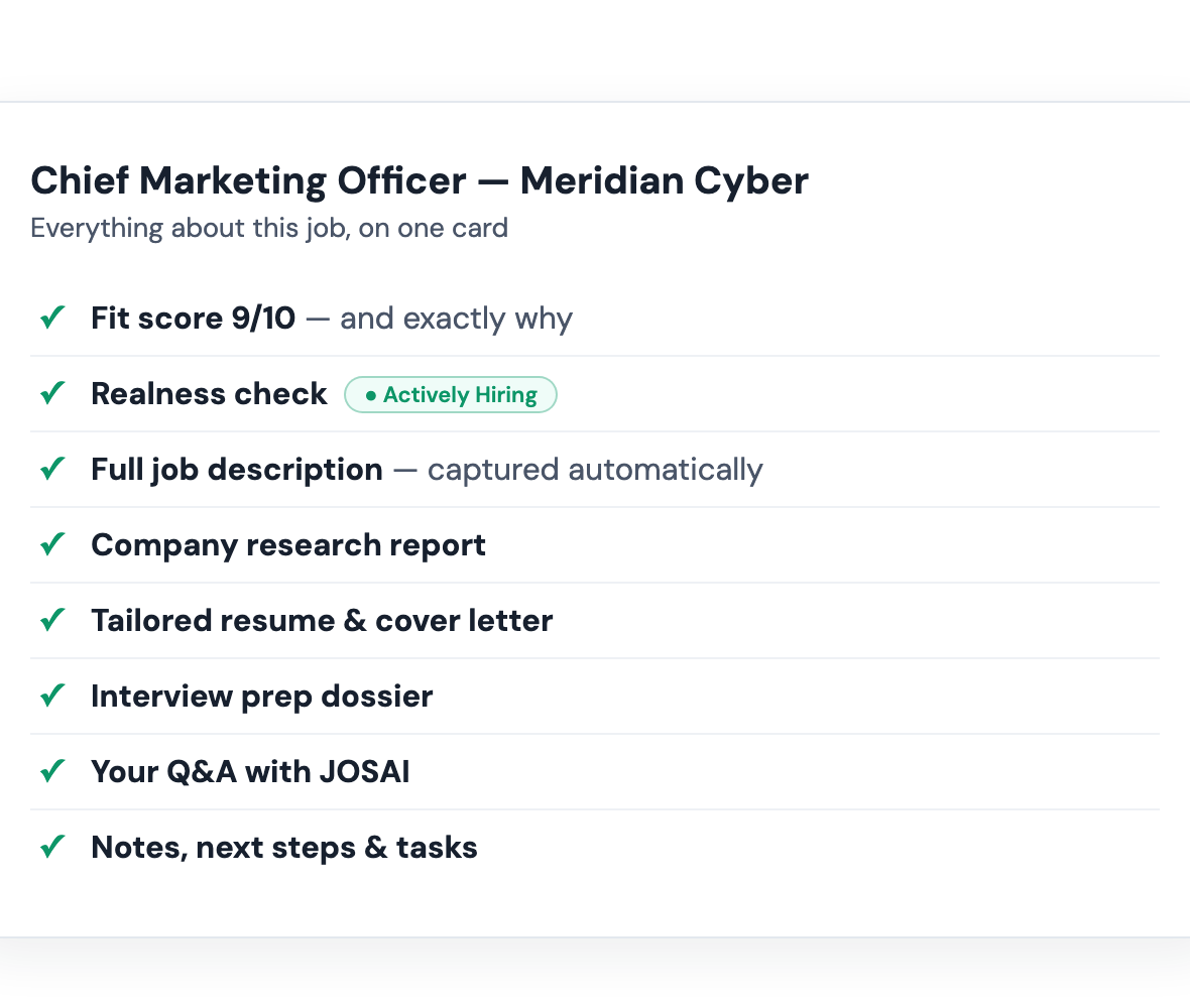 A job card with every detail in one place